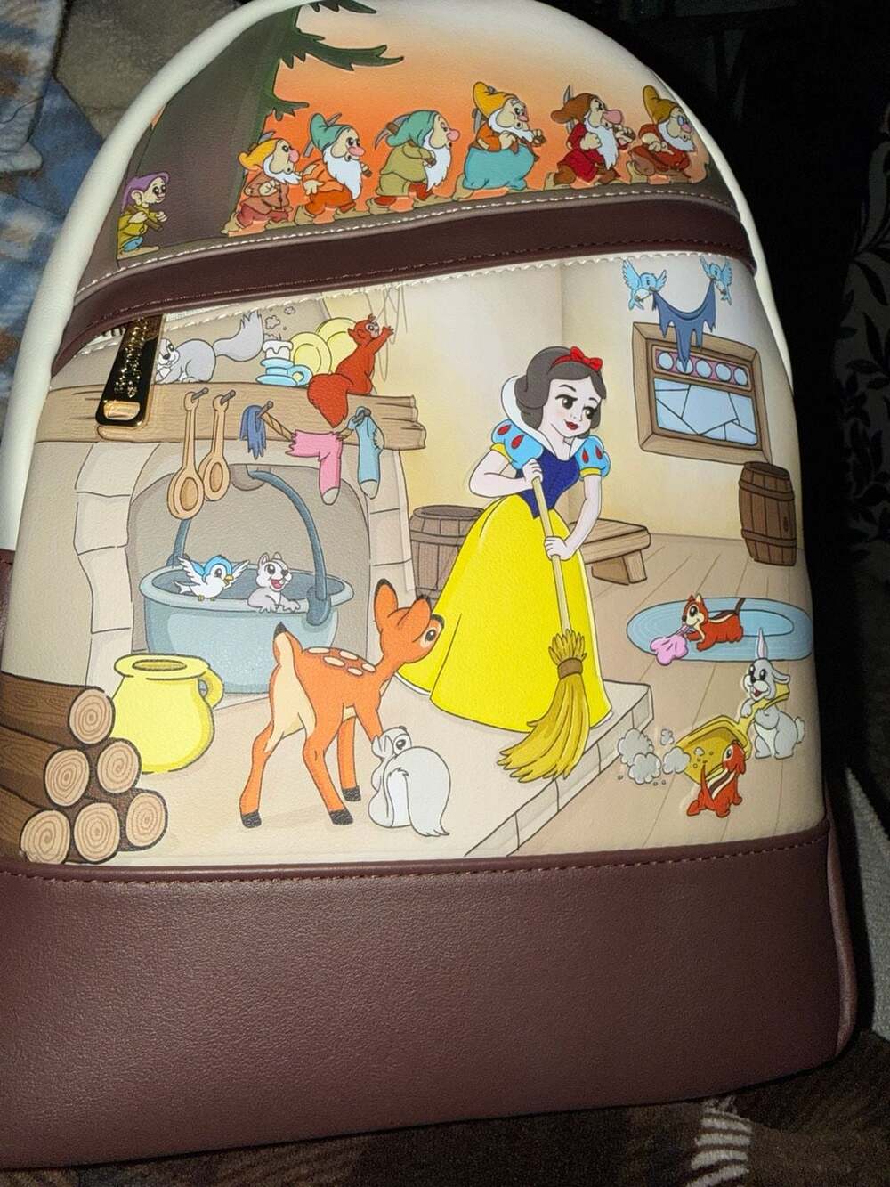 Loungefly Disney Snow White Cleaning Scene Mini Backpack